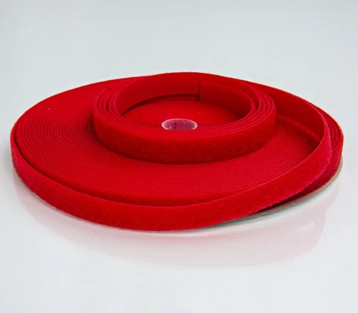 Лента контактная "петля", шир. 20 мм, цвет красный, 20051