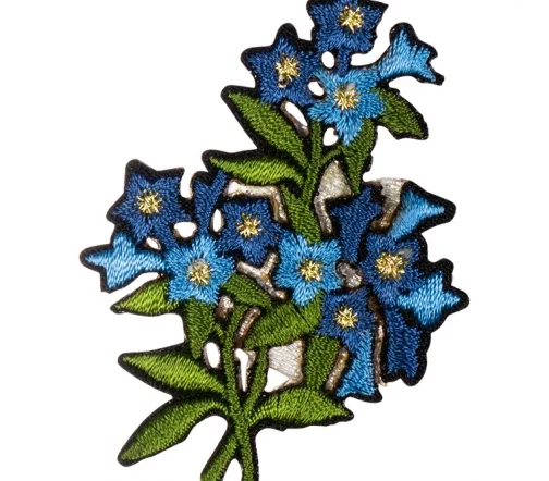 Термоаппликация HKM "Синие цветы", 6,3 х 4,8 см, 42915