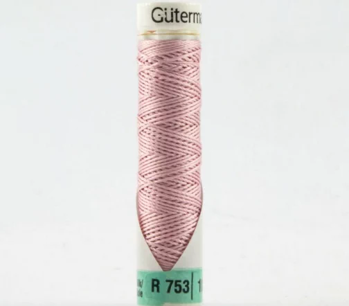 Нить Silk R 753 для фасонных швов, 10м, 100% шелк, цвет 320 зефирно-розовый, Gutermann 703184