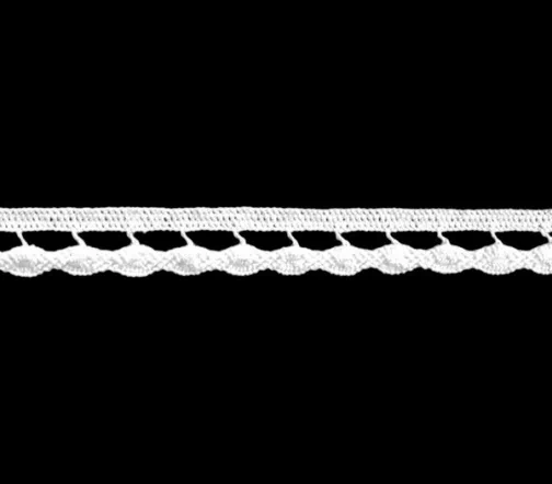 Кружево хлопковое, ширина 10 мм, цвет белый, C-015