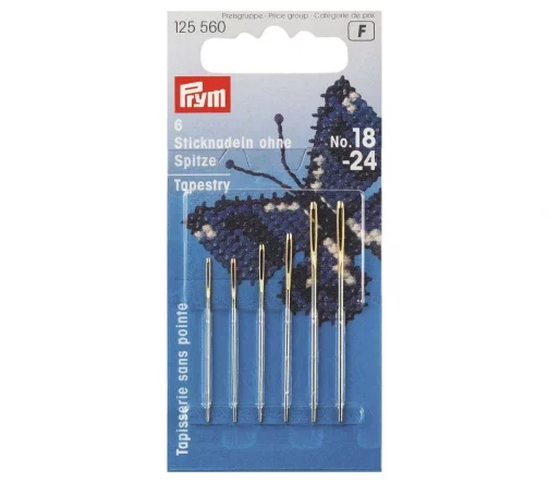 125560 Иглы для вышивания со скругленным острием, сталь №18-24 Prym