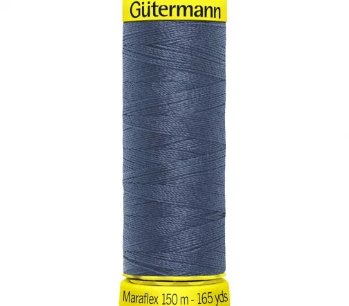 Нить Maraflex для трикотажа, 150м, 100% п/э, цвет 112 серо-синий джинс, Gutermann 777000