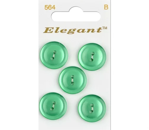 Пуговицы, Elegant, арт. 564 D, 2 отв., 19 мм, пластик, 5 шт.