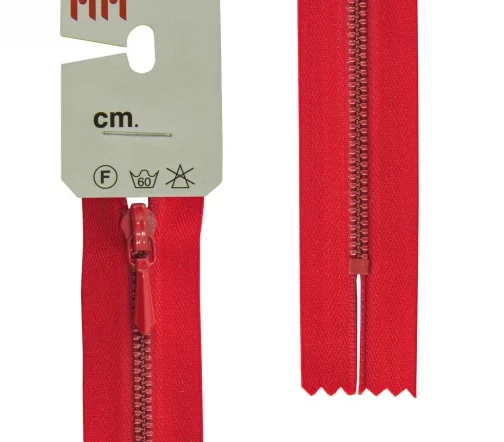 Молния Riri для юбок, металл крашеный, неразъёмная, 3мм 18см, цвет 2407, красный