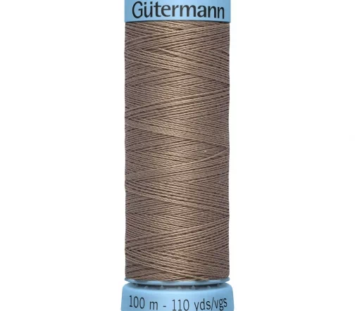 Нить Silk S303 для тонких швов, 100м, 100% шелк, цвет 199 мускатный орех, Gutermann 744590