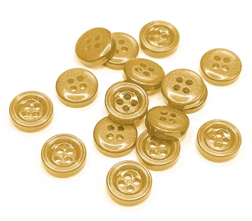 Пуговица рубашечная, 4 отв., 11 мм, пластик, цвет желто-бежевый, DRN0050-11-122