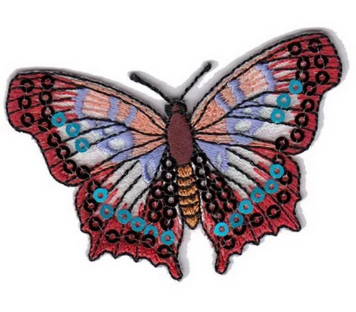 Термоаппликация "Бабочка с пайетками", 5 х 7 см, арт. 569760.D