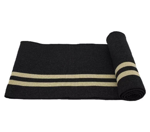 Подвяз трикотажный с люрексом, 13см*1м, арт. 3AR1195-1, черный/золото