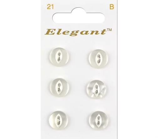 Пуговицы, Elegant, арт. 021 E, 2 отв., 11 мм, пластик, 6 шт.