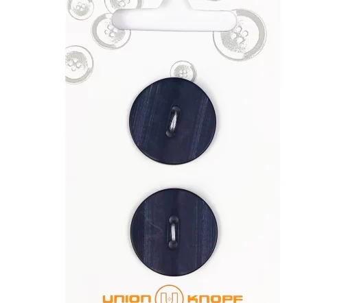 Пуговицы, Union Knopf, 2 отв., пластик, цв. синий, 23 мм, 2 шт., 83017