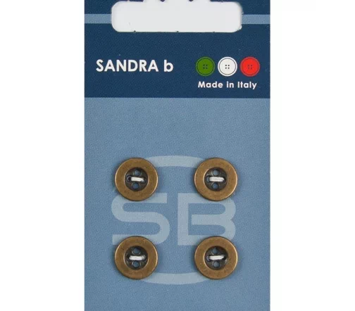 Пуговицы Sandra, 11 мм, 4 отв., металл, 4 шт., медный, CARD211