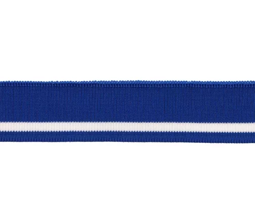 Подвяз трикотажный с полосками, 3см*1м, арт. 3AR1174-1, синий/белый
