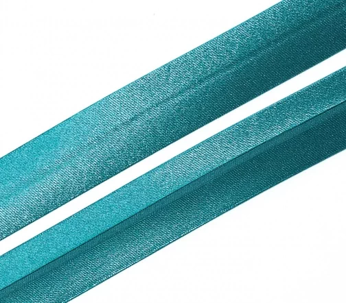 Косая бейка SAFISA атласная, 20 мм, п/э, цвет 055, малахит
