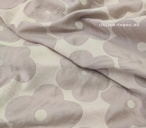 Жаккард с цветочным узором, фон бежевый, 27133