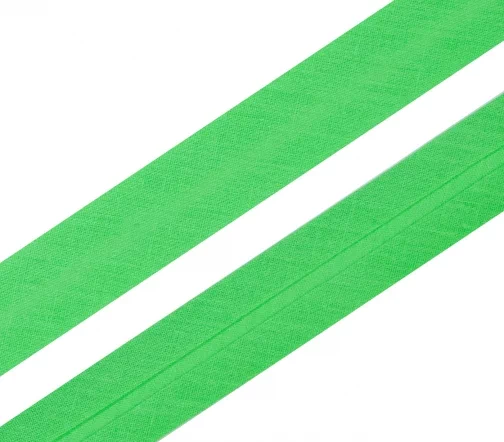Косая бейка SAFISA, 20мм, хлопок, цвет 128, салатовый