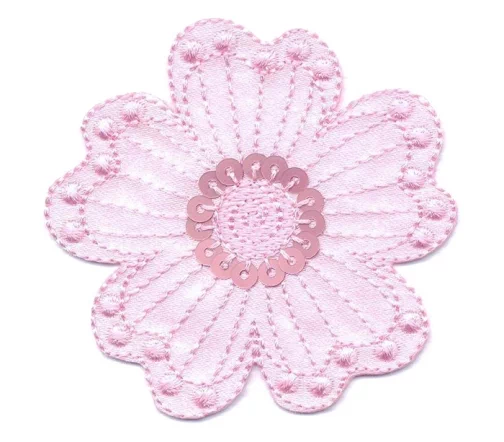 Термоаппликация "Цветок с пайетками", 6 х 6 см, розовый, арт. 569472.F
