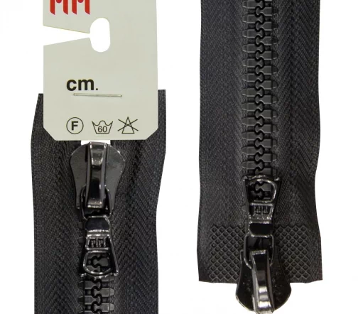 Молния Riri трактор разъёмная, 2 замка, 8мм, 75см, цвет 2110, черный