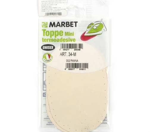 Термозаплатка мини экозамша, 13 х 8,5 см, арт. 34-М/002, кремовый