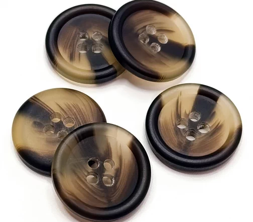 Пуговица DILL, 4 отв., пластик, оттенки коричневого, 20 мм