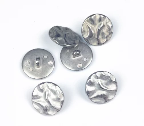 Пуговица, Union Knopf, на ножке, металл.пласт., цвет серебро, 18 мм