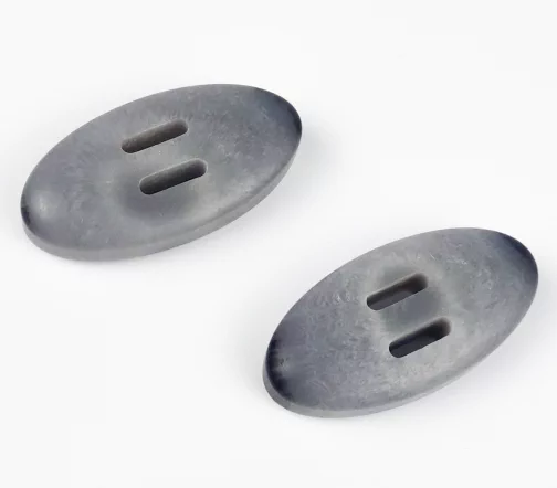Пуговицы, Union Knopf, "Пальтовые, эллипс", мат., 2 отв.-прорези, пластик, цвет серый, 50 мм
