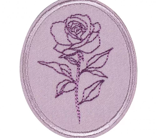 Термонаклейка HKM "Роза в овале", 5,0 х 6,2 см, цвет сиреневый