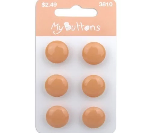 Пуговицы "My Buttons", 12 мм, на ножке, пластик, 6 шт., бежевый, 630003810