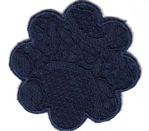 Термоаппликация "Цветок кружевной большой синий", 7,5см, арт. 565031.B