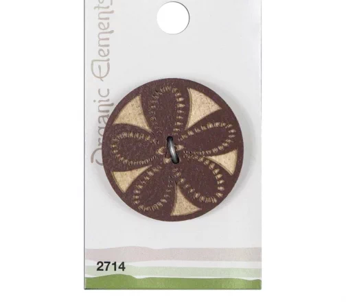 Пуговица Organic Elements, 2 отв., 38 мм, дерево, 1 шт.
