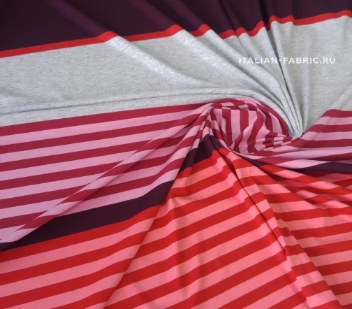 Трикотаж купон в разноцветную полоску, 02014к