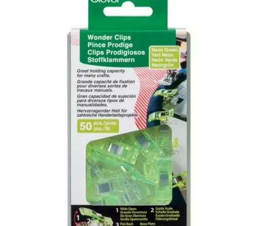 3181 Чудо-клипсы, 50 шт., цвет зеленый неоновый, Clover