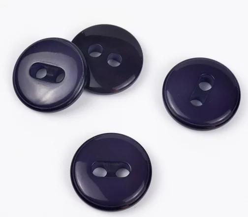 Пуговицы, Union Knopf, "Круглые, прорезь-полоса", глянец, 2 отв., пластик, цвет темно-синий, 23 мм