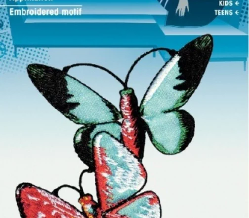 926609 Термоаппликация "Бабочка разноцветная", 8х8 см, Prym