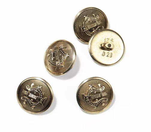 Пуговица DILL "Лира", на ножке, пластик, цвет состар.золото, 15 мм