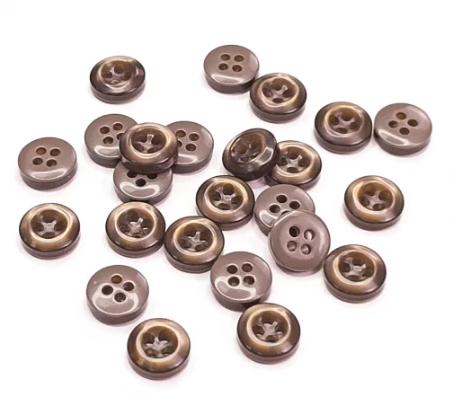 Пуговица рубашечная, 4 отв., 10 мм, пластик, цвет серо-коричневый, DRN0049-10-296