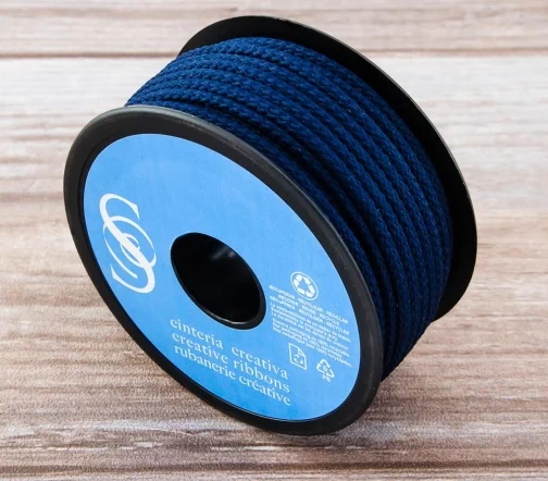 Шнур плетеный SAFISA, 4 мм, цвет темно-синий, 25281-4-15