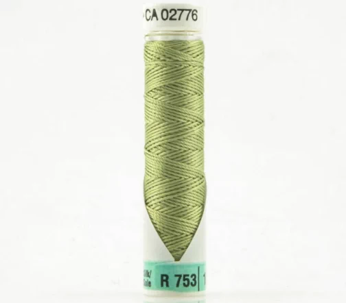 Нить Silk R 753 для фасонных швов, 10м, 100% шелк, цвет 282 св.оливковый, Gutermann 703184