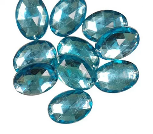 Набор  декоративных элементов Favorite Findings, "Бирюзовые овалы" 17*25 мм, 9 шт