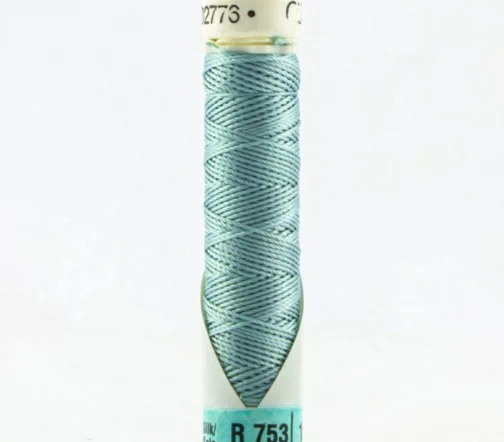 Нить Silk R 753 для фасонных швов, 10м, 100% шелк, цвет 331 пыльно серо-бирюзовый, Gutermann 703184