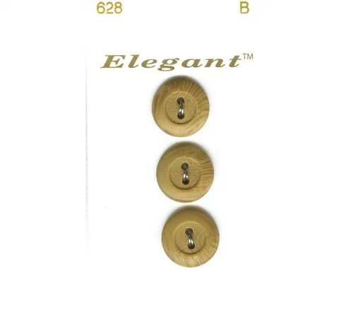 Пуговицы, Elegant, арт. 628 B, 2 отв., 16 мм, пластик, 3 шт.