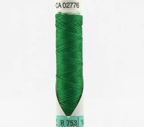 Нить Silk R 753 для фасонных швов, 10м, 100% шелк, цвет 835 травяной, Gutermann 703184