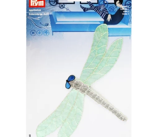 926616 Термоаппликация "Стрекоза" 16,3х10 см, зеленый/серебристый цв., Prym