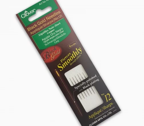 4972 Иглы черно-золотые для аппликаций, № 12, 6 шт., Clover