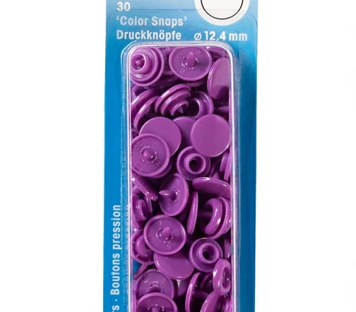 393141 Кнопки Color Snaps, пластик, круг 12,4мм, цв. лиловый, 30шт, Prym