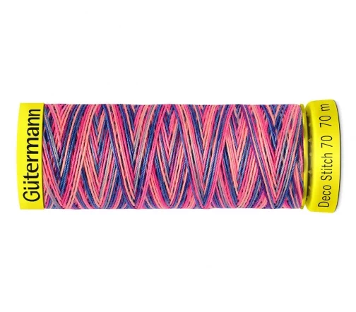 Нить Deco Stitch 70 для декоративных швов, 70м, мультиколор, цвет 9819, Gutermann 702161