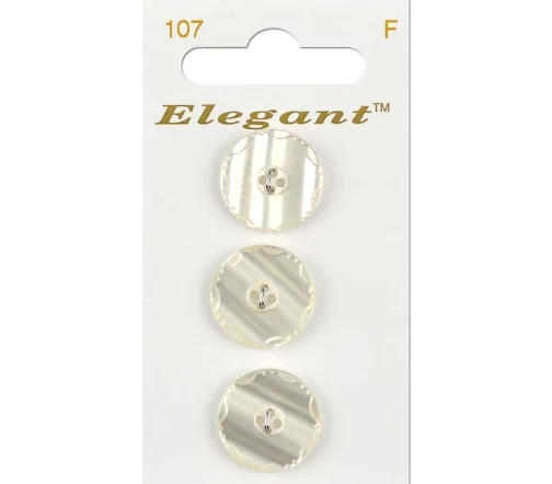 Пуговицы, Elegant, арт. 107 E, 4 отв., 19 мм, пластик, 3 шт.