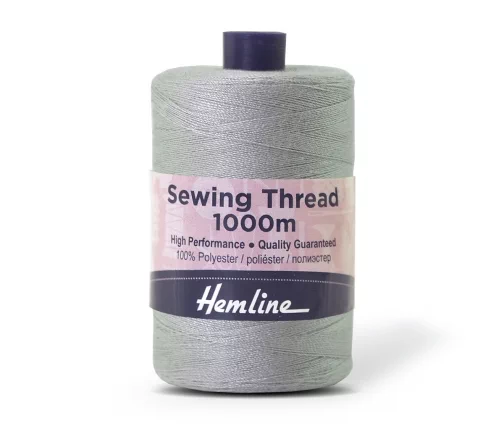 Нить универсальная 40/2, 1000м, 100% п/э, цвет 485 серый, Hemline N4124