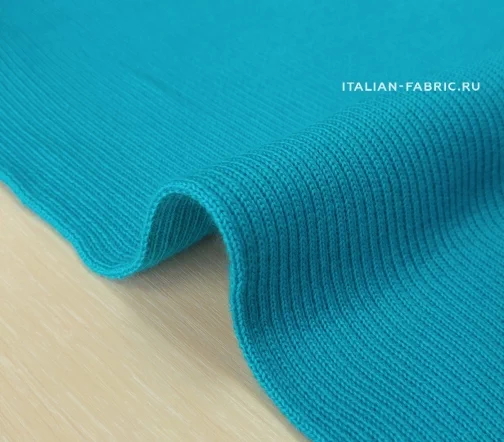 Трикотаж резинка, полушерсть, цвет морской волный, ALP46-9