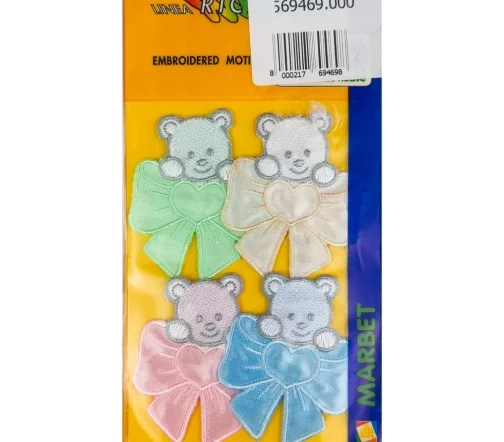 Термоаппликации Marbet "Мишки с бантами", 4,5 x 5,5 см см, 4 шт., арт. 569469