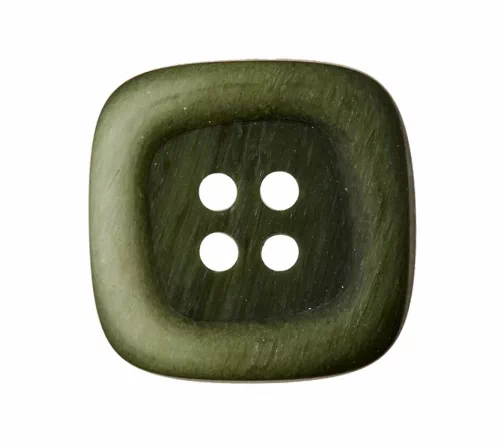 Пуговица, Union Knopf, 4 отв., квадрат, пластик, цв.хаки, 15 мм, 453436-015-0036